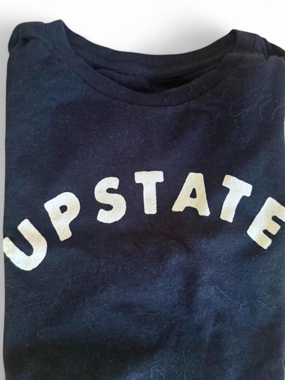 STATE Black Short Sleeve Tee with White UPSTATE Arch